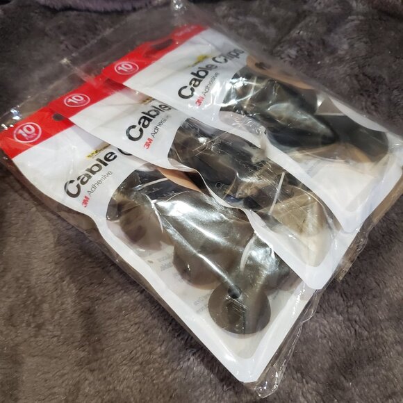 3 pk Wrap-It Storage Cable Clips Black - Picture 3 of 4